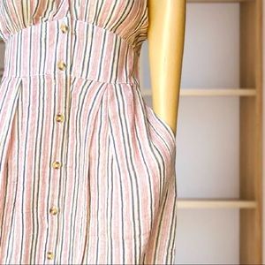 🆕 Billabong | Hidden Coves Stripe Sleeveless Button-Up Maxi Dress.